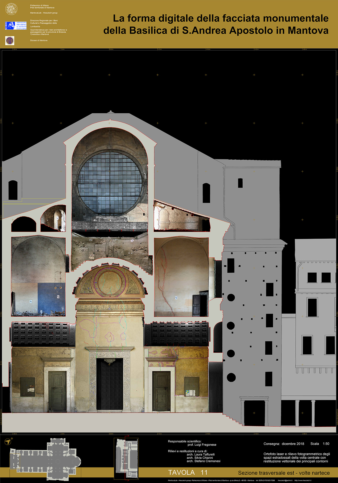 facade section basilica sant andrea mantova leon battista alberti survey hesutech